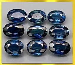 Oval 5.5x4-6x4 mm.UNHEATED! Blue Sapphire 9Pcs/5.30Ct.