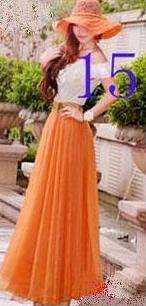 Maxi Length Chiffon Skirt - ORANGE  fully lined