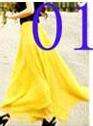 Maxi Length Chiffon Skirt - YELLOW fully lined