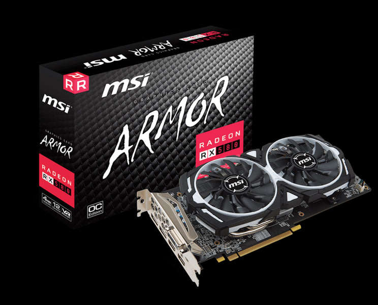 MSI Armor RX580 4GB OC Graphics Card