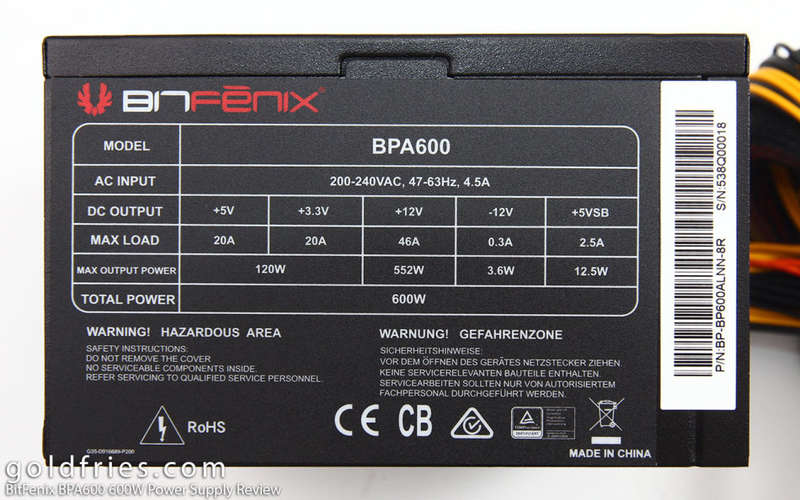 Bitfenix 600Watt 85% Gaming Power Supply!! LIKE NEW + Sleeved Blue Cabling