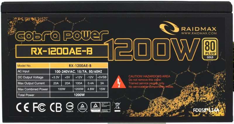 BRAND NEW Raidmax Cobra Modular 1200Watt Gaming PSU!!