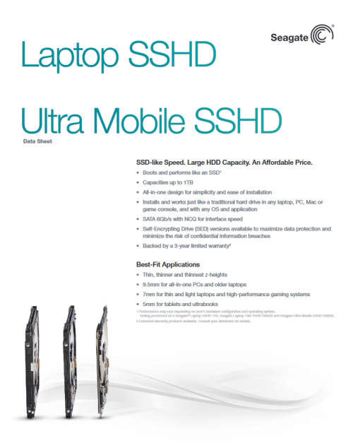 **SUPER FAST**Seagate**SSHD HYBRID**500GB**