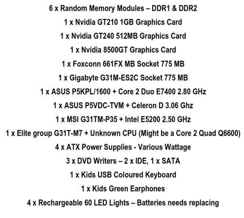 **BULK PC Parts Clean Out SALE ** PLEASE READ!!!