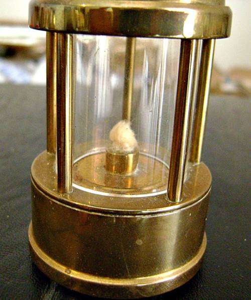 VINTAGE MINER'S LAMP: MINIATURE ECCLES PROTECTOR LAMP