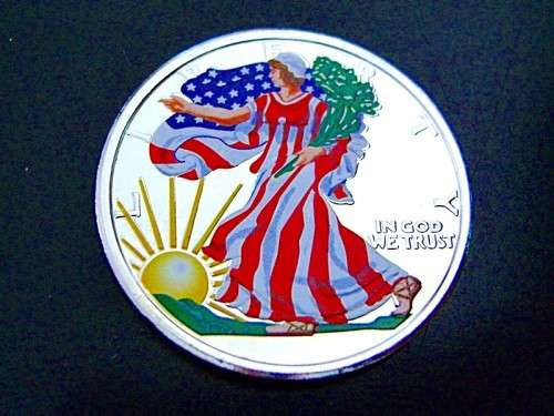 Colorized "Walking Liberty" Round / Medallion.