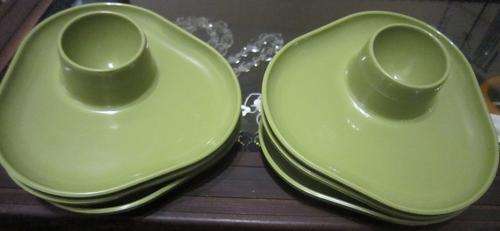 Set of 6 retro melamine egg cup holders