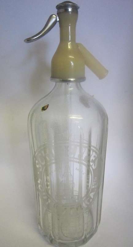 Lovely clear glass schwepps soda syphon