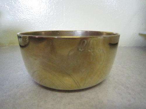 Etched brass bowl