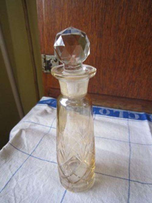 CUT GLASS PERFUME BOTTLE