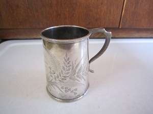 ANTIQUE 1882 SILVER PLATED CHRISTENING MUG ITEM NO 86
