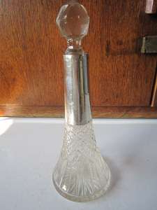 HALLMARKED SILVER AND CRYSTAL PERFUME BOTTLE