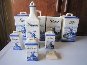 BLUE AND WHITE KITCHEN CANISTERS