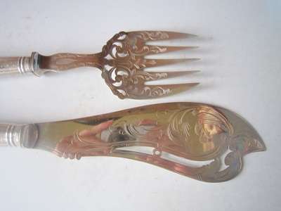 SILVER PLATED FISH SERVING SET  ITEM NO 413