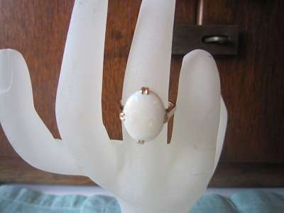 MILK OPAL AND GOLD RING  ITEM NO 460
