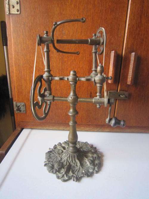 TOTALLY AMAZING ''' 1800'S BRASS/BRONZ YARN WINDING MACHINE  ITEM NO 742