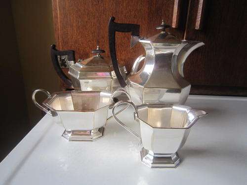 4 PIECE SILVER PLATED TEA AND COFFEE SET  ITEM NO 785