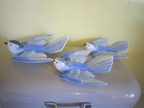 TRIO OF SWALLOW WALL PLAQUES MADE BY POOLE ENGLAND  ITEM NO 887