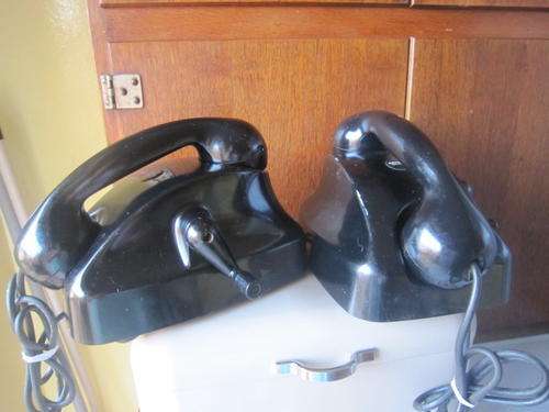 2 TOTALLY WHACKY "NOMBER ASSEBLIEF" FARM LINE VINTAGE TELEPHONES  ITEM 960 A & B