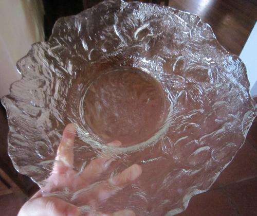 Lovely unusual textured glass dish