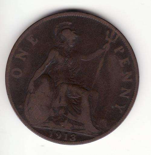 Very Nice British 1913 1 Penny