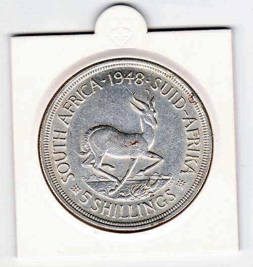 1948 SAU 5 Shilling .80 Silver in Holder