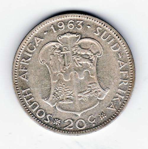 1963 RSA First Decimal 20 Cent .50 Silver