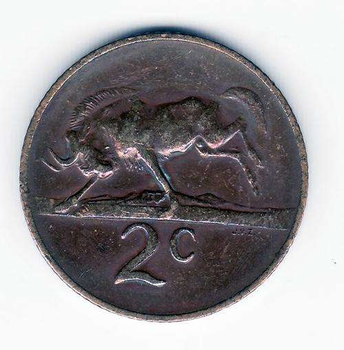 Nice RSA 1967 2 Cent with deep Coloration