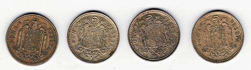 Spain 7 x 1 Pesetas 1966 With Mint Marks 67, 68, 69, 70, 71, 72 and 75