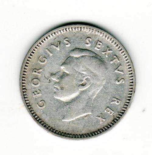 1952 SAU 3 Pence .50 Silver