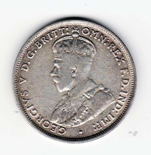 Australia 1924 2 Shilling .925 Silver Coin Weight 11.31 grams. High catalog Value