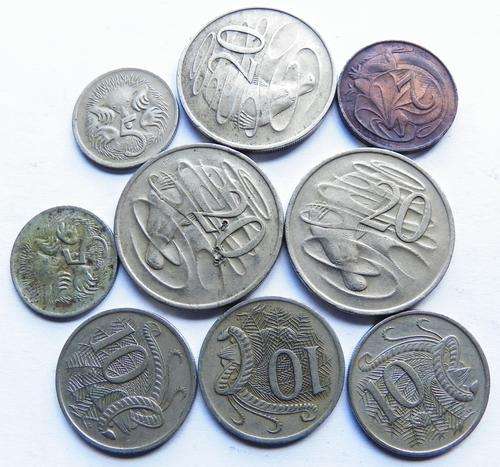 Australia 10 Mixed Coins from the 60s and 70s