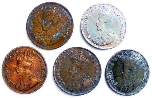 SAU 1929 to 1930 and 1934 to 1936 1 Penny Filler Set Some Cleaned