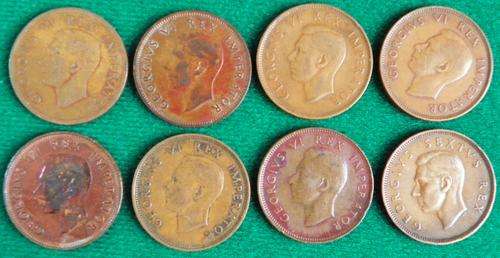 SAU 1940 to 1949 Half Pennies Excludes 1947 and 1948