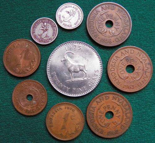 Rhodesia and Nyasaland 9 Mixed Coins