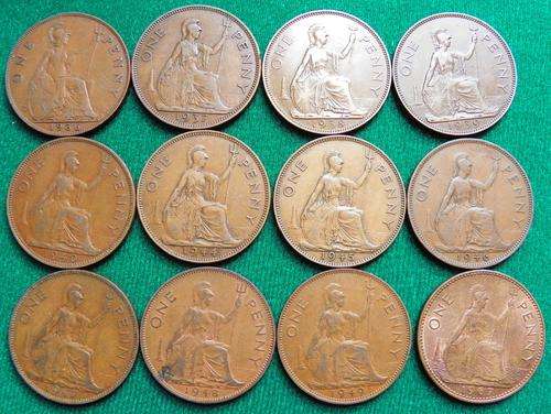 Great Britain 1936 to 1940 and 1944 to 1949 also 1967 Pennies