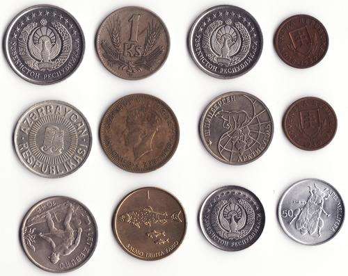 12 Mixed World Coins