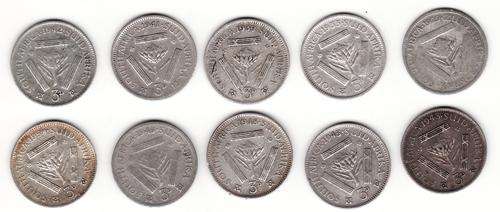 10 Tickey's from 1929 to 1950 Mixed Dates No Duplicates .80 Silver