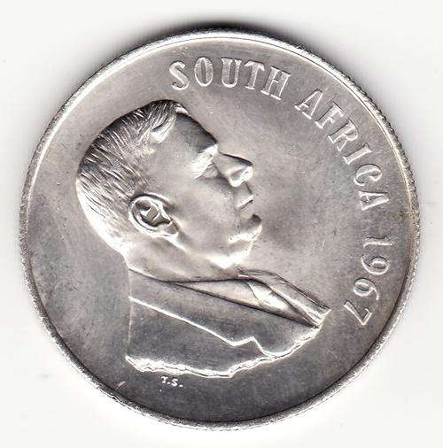 RSA 1967 South Africa 1 Rand .80 Silver