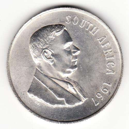 RSA 1967 South Africa 1 Rand .80 Silver