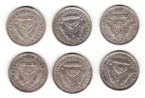 SAU 6 Different Tickey's .50 Silver