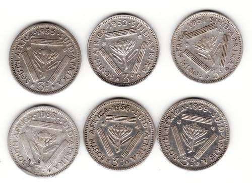 SAU 6 Different Tickey's .50 Silver