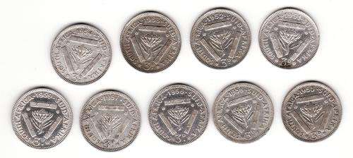 SAU 1951 to 1959 Tickey Set .50 Silver