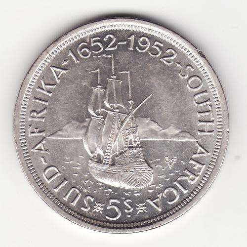 SAU 1952 Nice 5 Shilling .50 SIlver