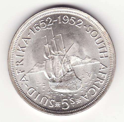 SAU 1952 Nice 5 Shilling .50 Silver