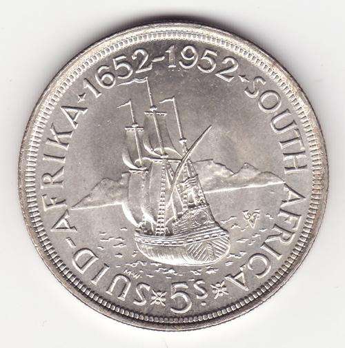 SAU 1952 Nice 5 Shilling .50 Silver
