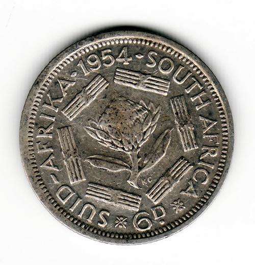 SAU 1954 6 Pence