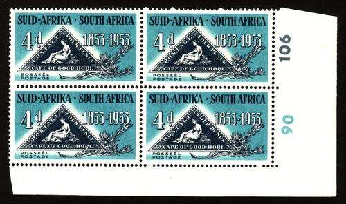 Control Block SACC 144 Centenary of First Issue of Cape Triangle Stamps UMM