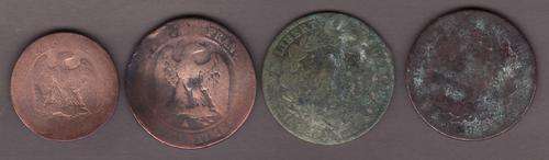 France 4 Old Filler Coins Ranging from 1856 -1872