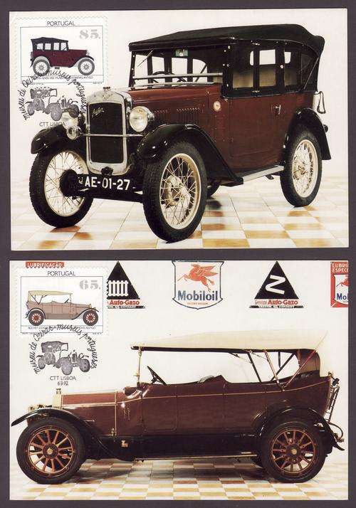 Portugal 4 Vintage Car Maxi Cards and 2 Unused Post Cards